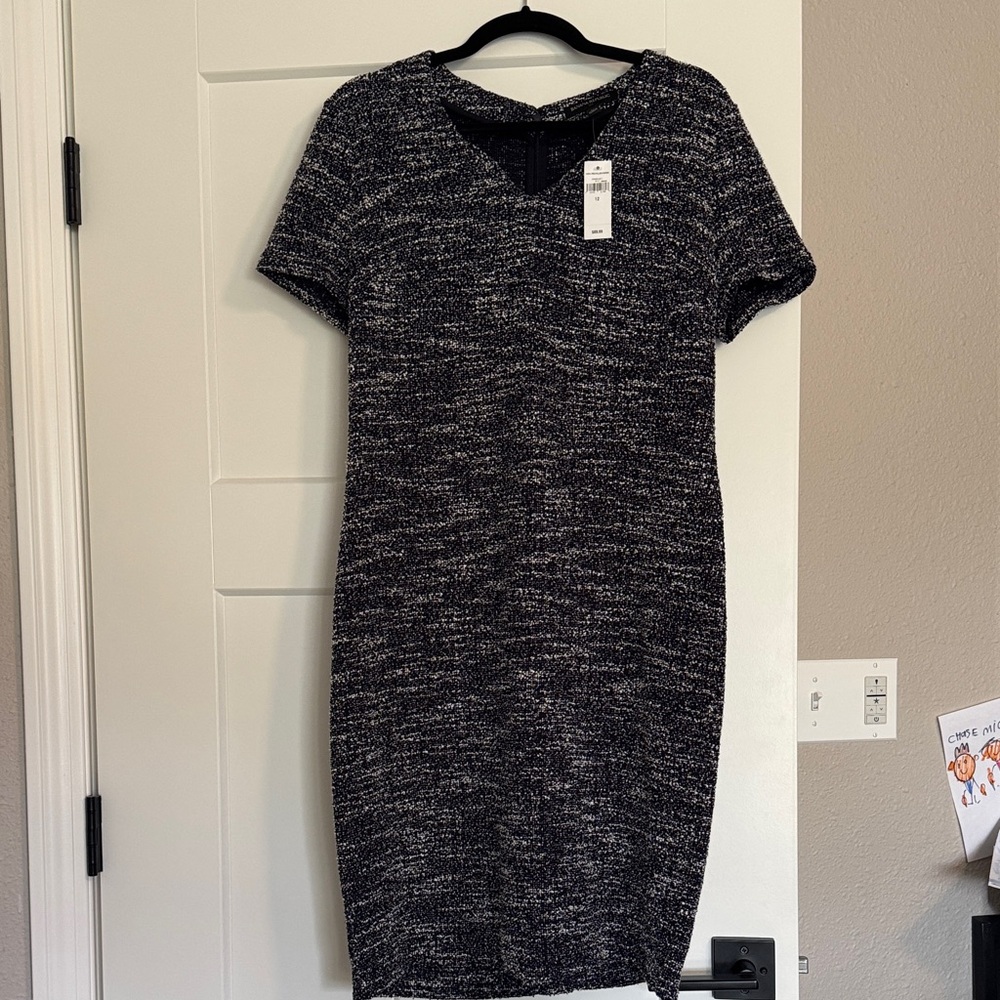 Banana Republic Elegant Black and White Knit Dress